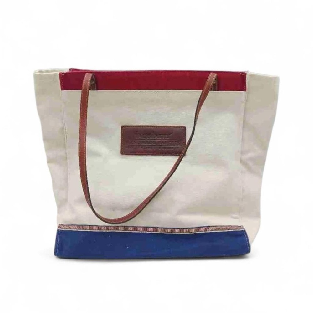 Longaberger 2003 Americana Red, White, Blue Bee Canvas tote bag